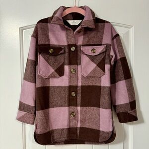 NWOT H&M Shacket - Pink and Chocolate Colored - 6X